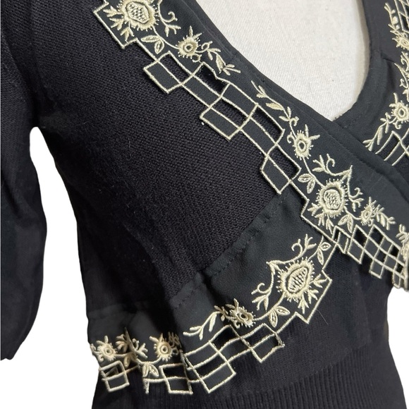 Field Flower Woman’s Floral Lace Knitted Sweater Sz M - Picture 3 of 6